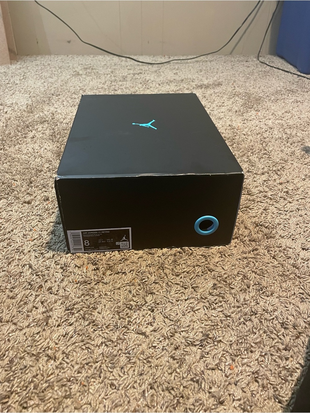 Jordan 11 Retro Black with Blue Jumpman - Picture 3 of 6